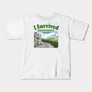 I Survived Independence Pass, Colorado Kids T-Shirt